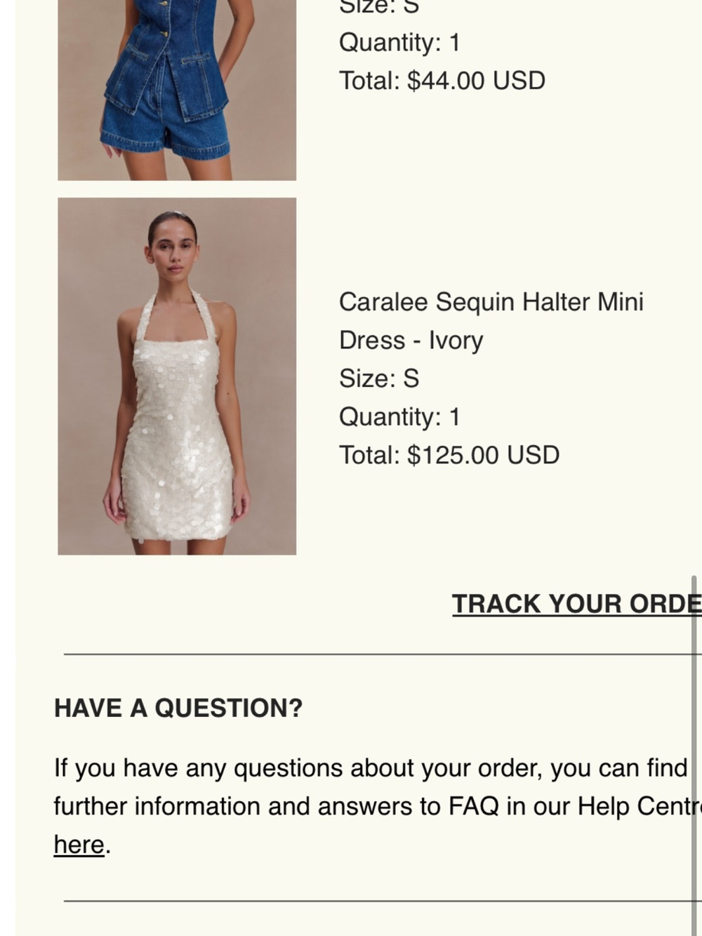 Meshki Ivory Sequin Halter Mini Dress